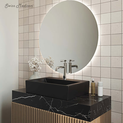 Swiss Madison, Claire 20 Rectangle Ceramic Vessel Sink, Matte Black
