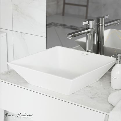 Swiss Madison, St. Tropez Square Ceramic Vessel Sink
