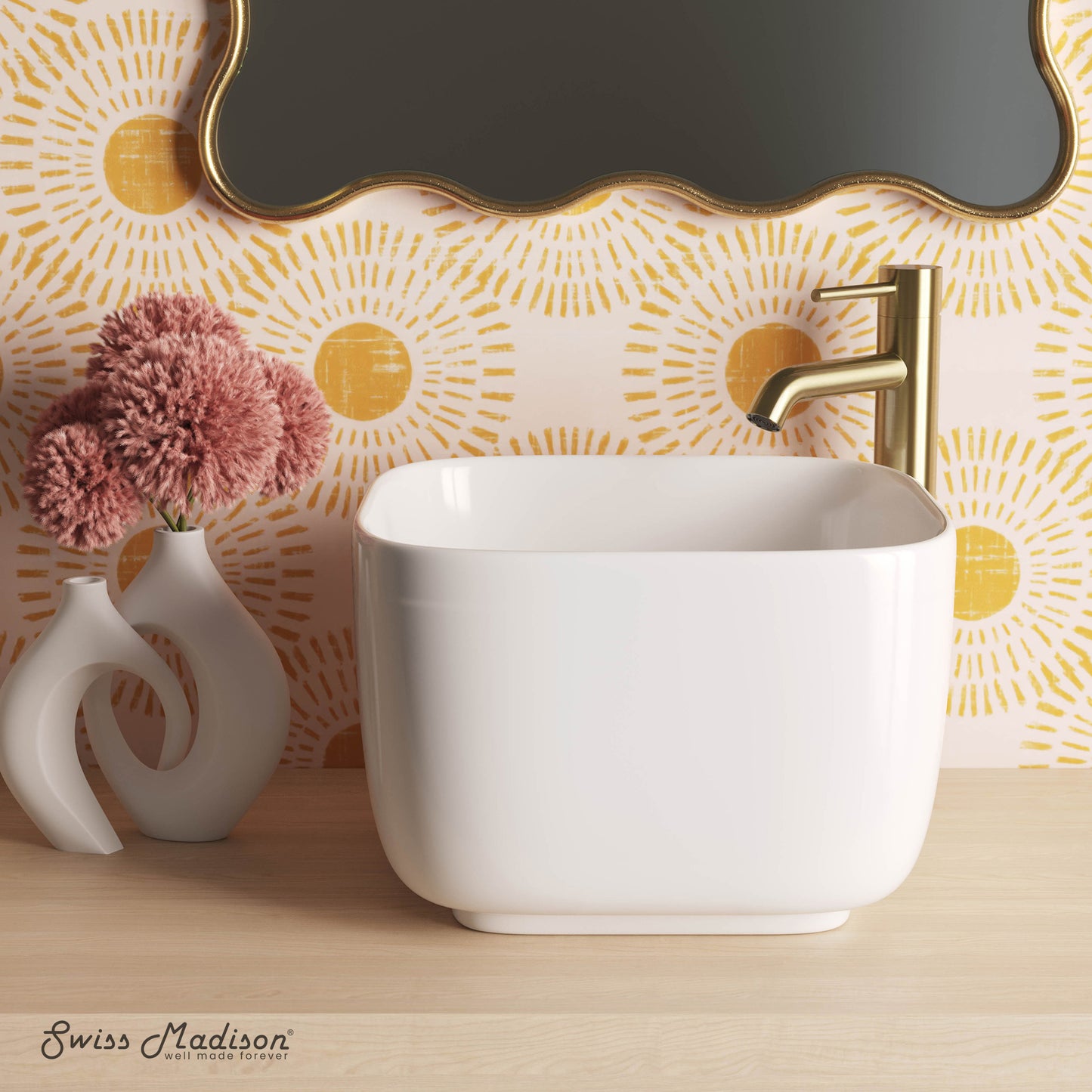 Swiss Madison, Carre 14.5" Square Vessel Bathroom Sink