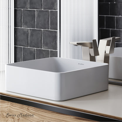 Swiss Madison, Concorde Ceramic Square Vessel Sink