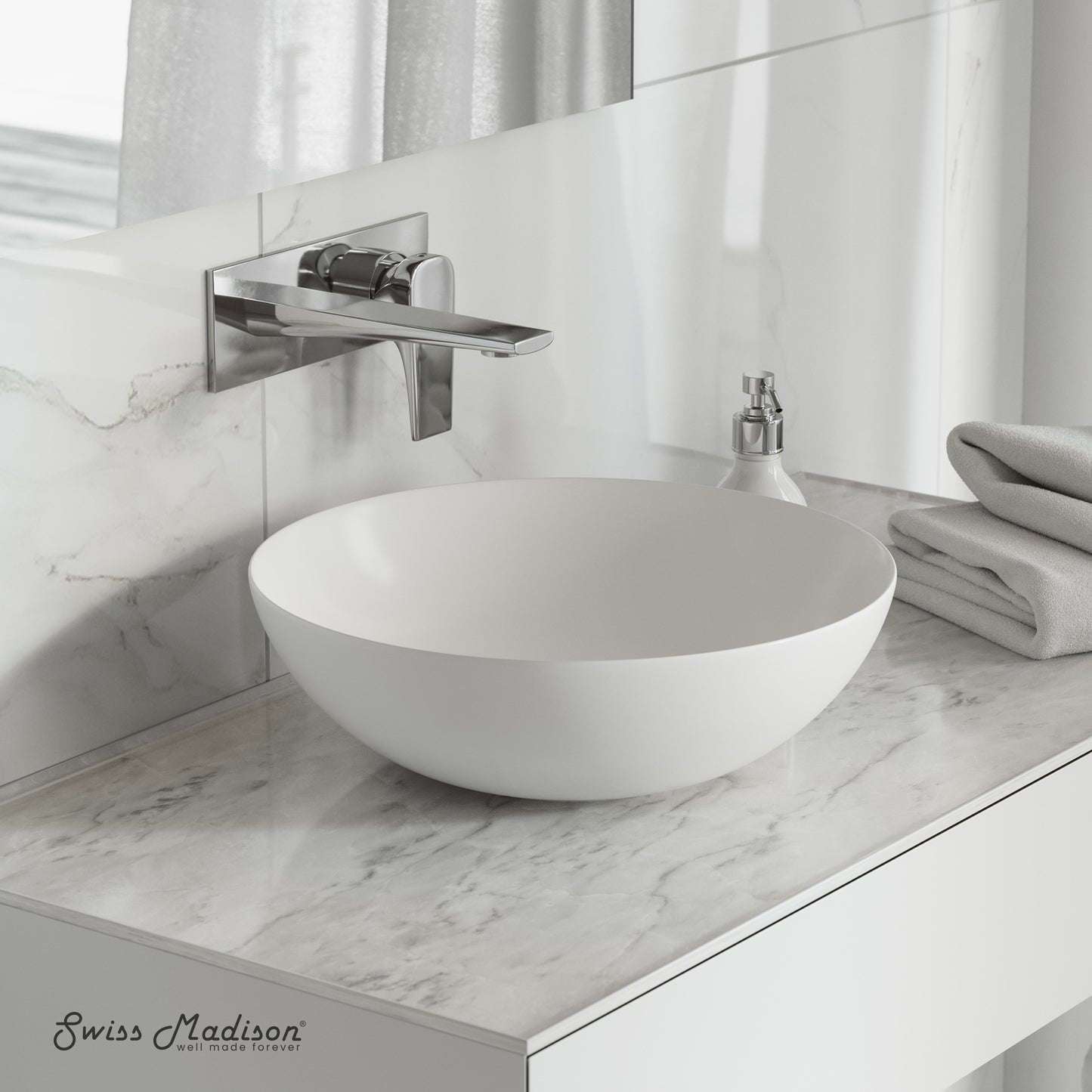 Swiss Madison, Classe 16 Ceramic Sink in Shiny White