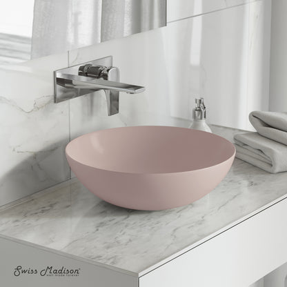 Swiss Madison, Classe 16 Color Ceramic Sink in Matte Pink