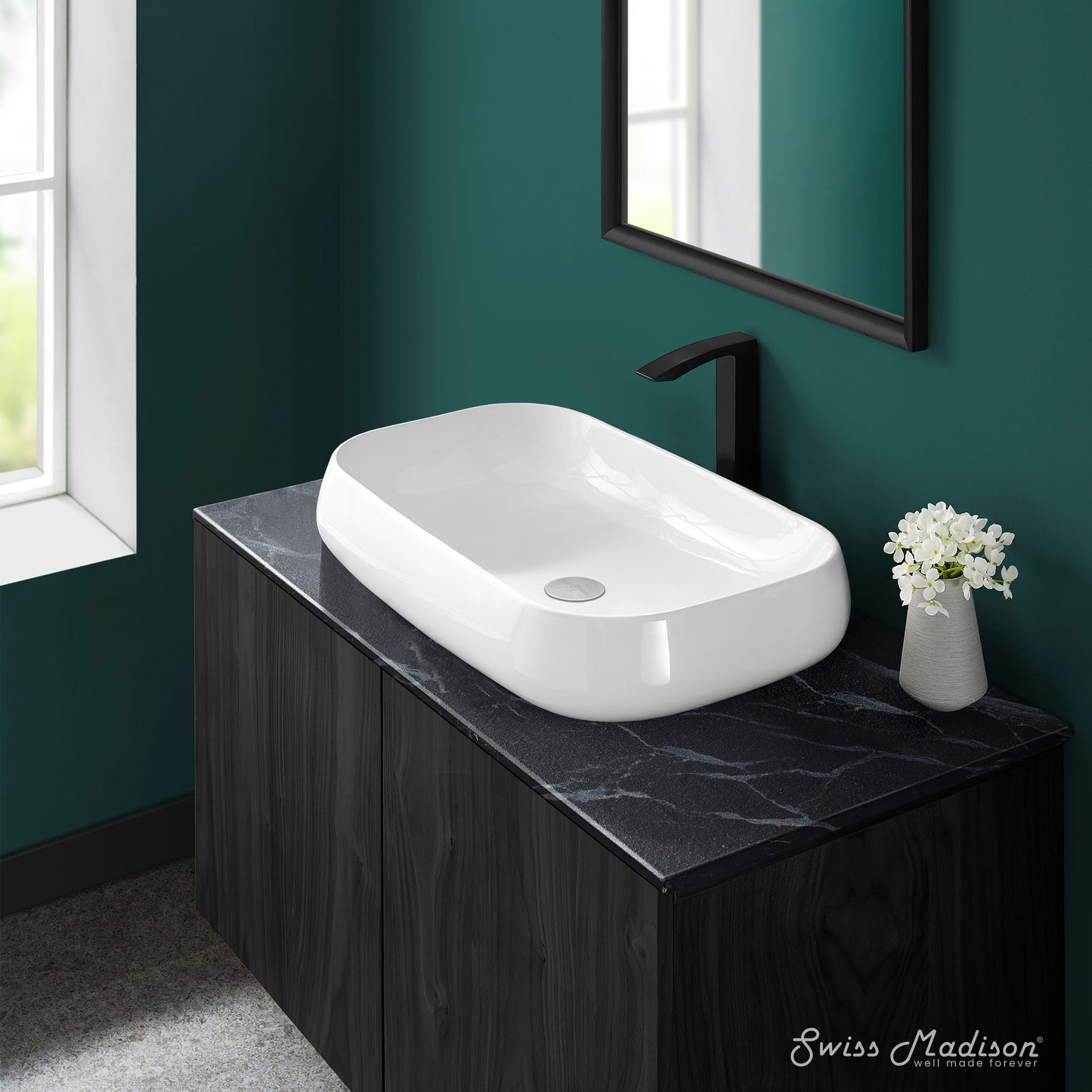 Swiss Madison, Chateau 28 Rectangle Ceramic Vessel Sink