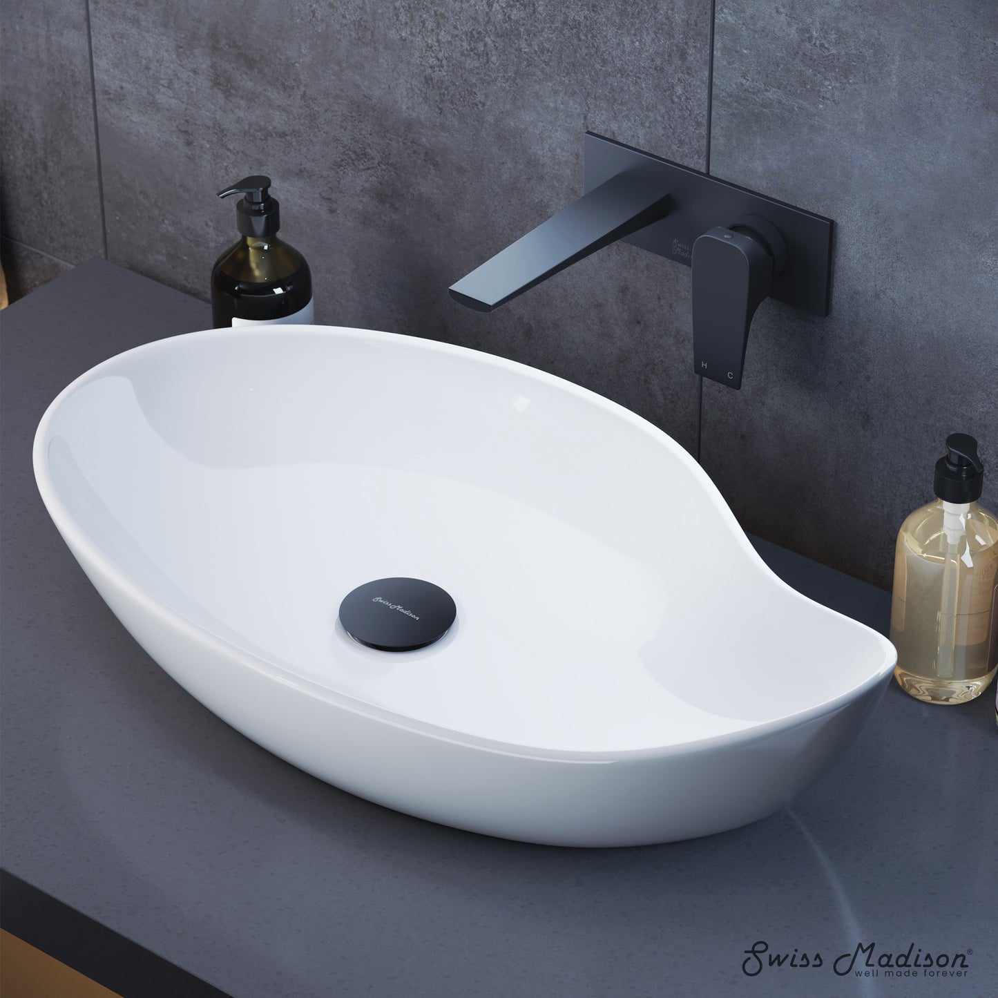 Swiss Madison, Daxton Glossy White Ceramic Specialty Vessel Sink 25.5 in