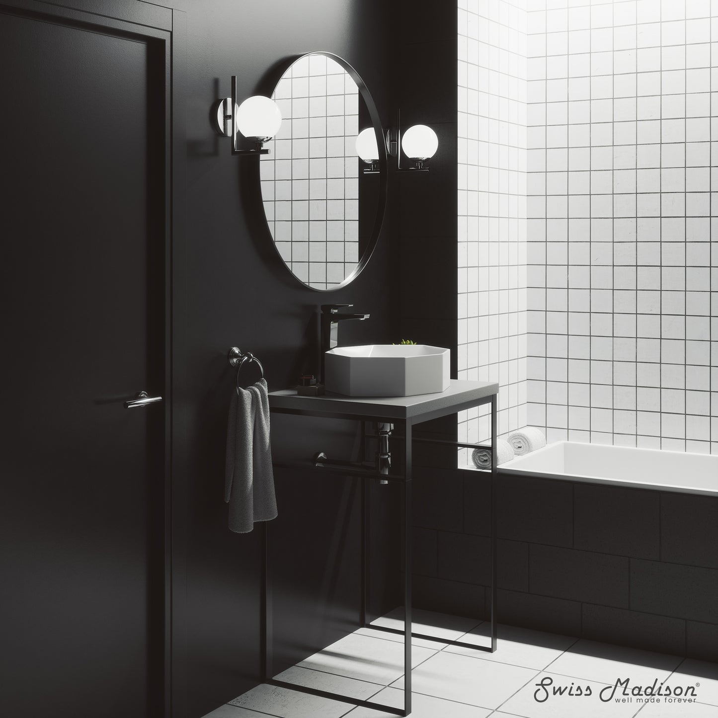 Swiss Madison Brusque Glossy White 19.25-inch vessel bathroom vanity — view 6