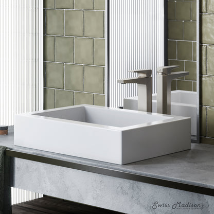Swiss Madison, Voltaire Ceramic Rectangle Vessel Sink