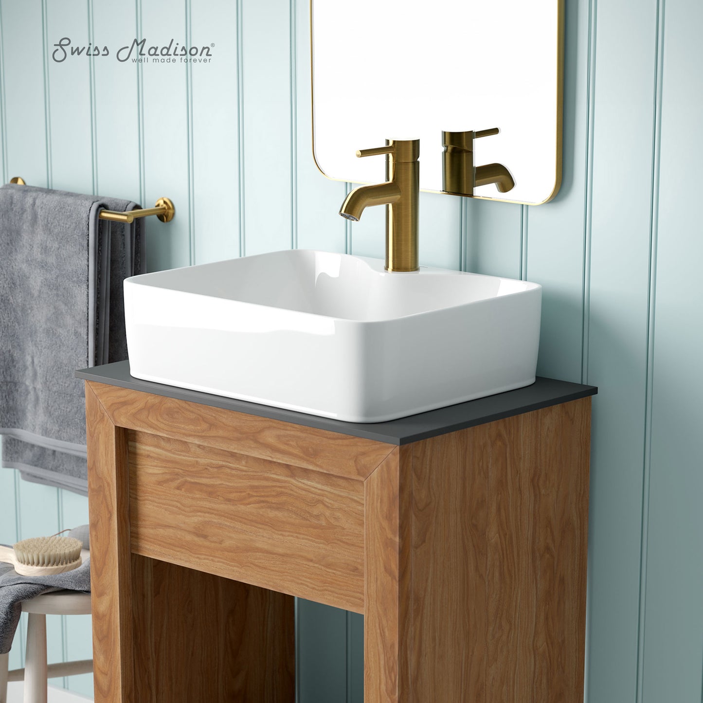 Swiss Madison, Rennes 19" Vessel Sink in Glossy White