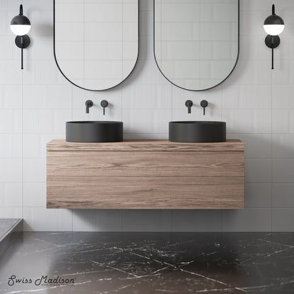 Swiss Madison, Beau 16.5" Round Vessel Bathroom Sink in Matte Black