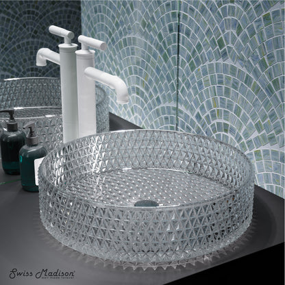 Swiss Madison, Cache 15.75" Round Glass Vessel Sink