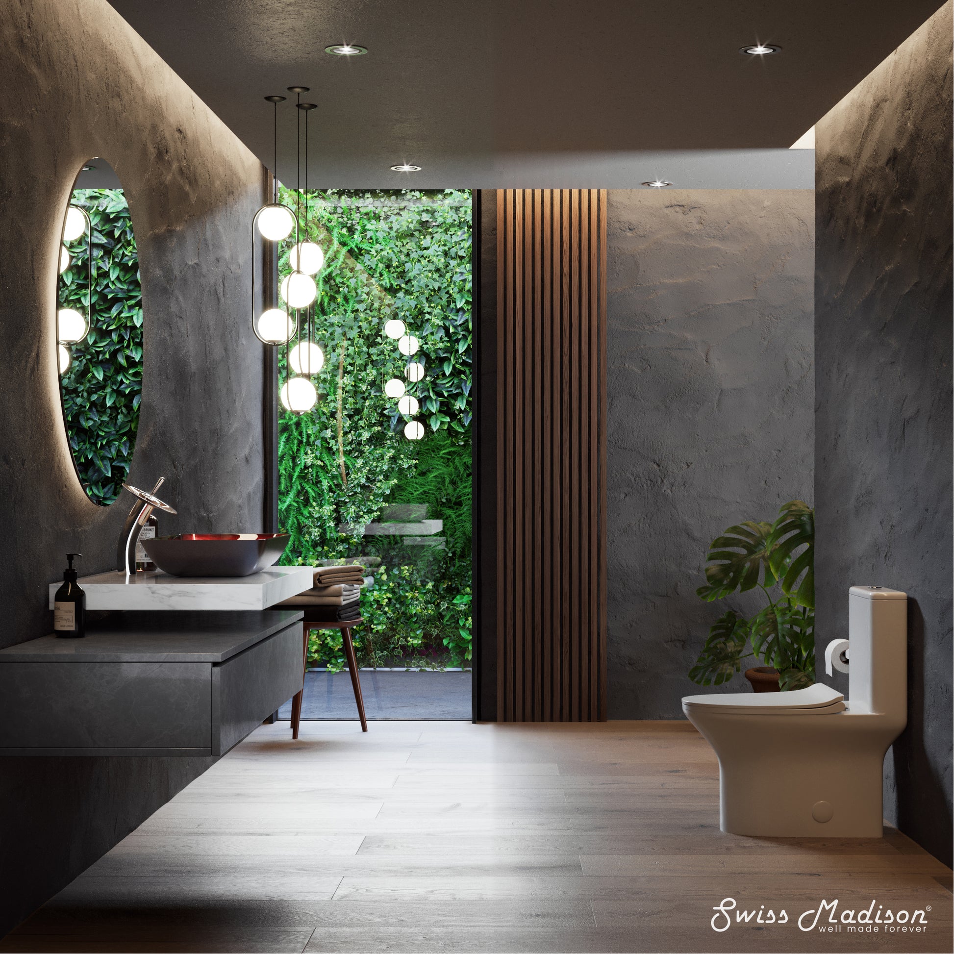 Swiss Madison Ember Red vessel bathroom vanity — view 6