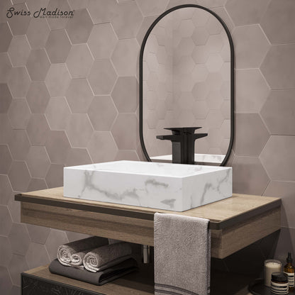 Swiss Madison, Voltaire 22" Ceramic Vessel Bathroom Sink in White Marble