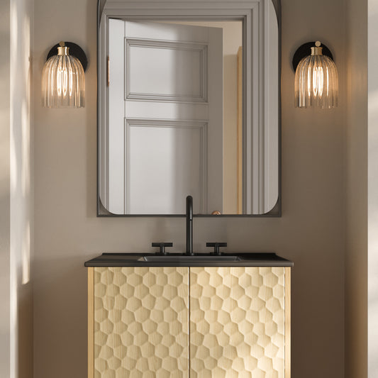 Swiss Madison, 24" Ceramic Vanity Top with 8" Widespread Faucet Holes in Matte Black