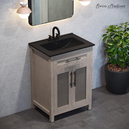 Swiss Madison, 24" 3-Hole Centerset Vanity Sink Top in Matte Black