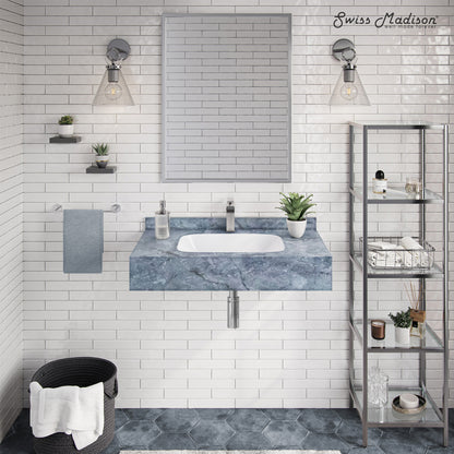 Swiss Madison, Avancer 36'' Wall Mount Sink In Blue Celeste