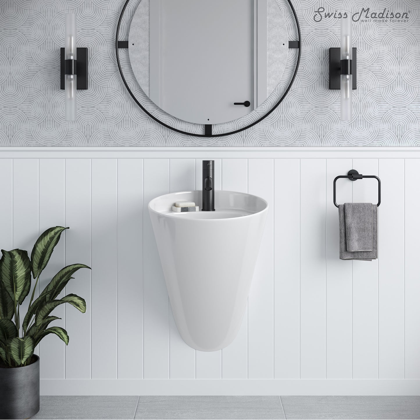 Swiss Madison, Calice 18" Wall-Mount Bathroom Sink