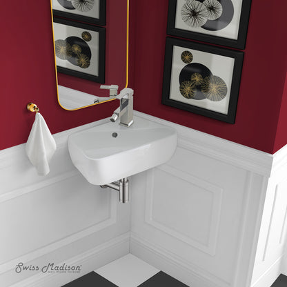 Swiss Madison, Plaisir 18 x 11 Ceramic Wall Hung Sink with Right Side Faucet Mount