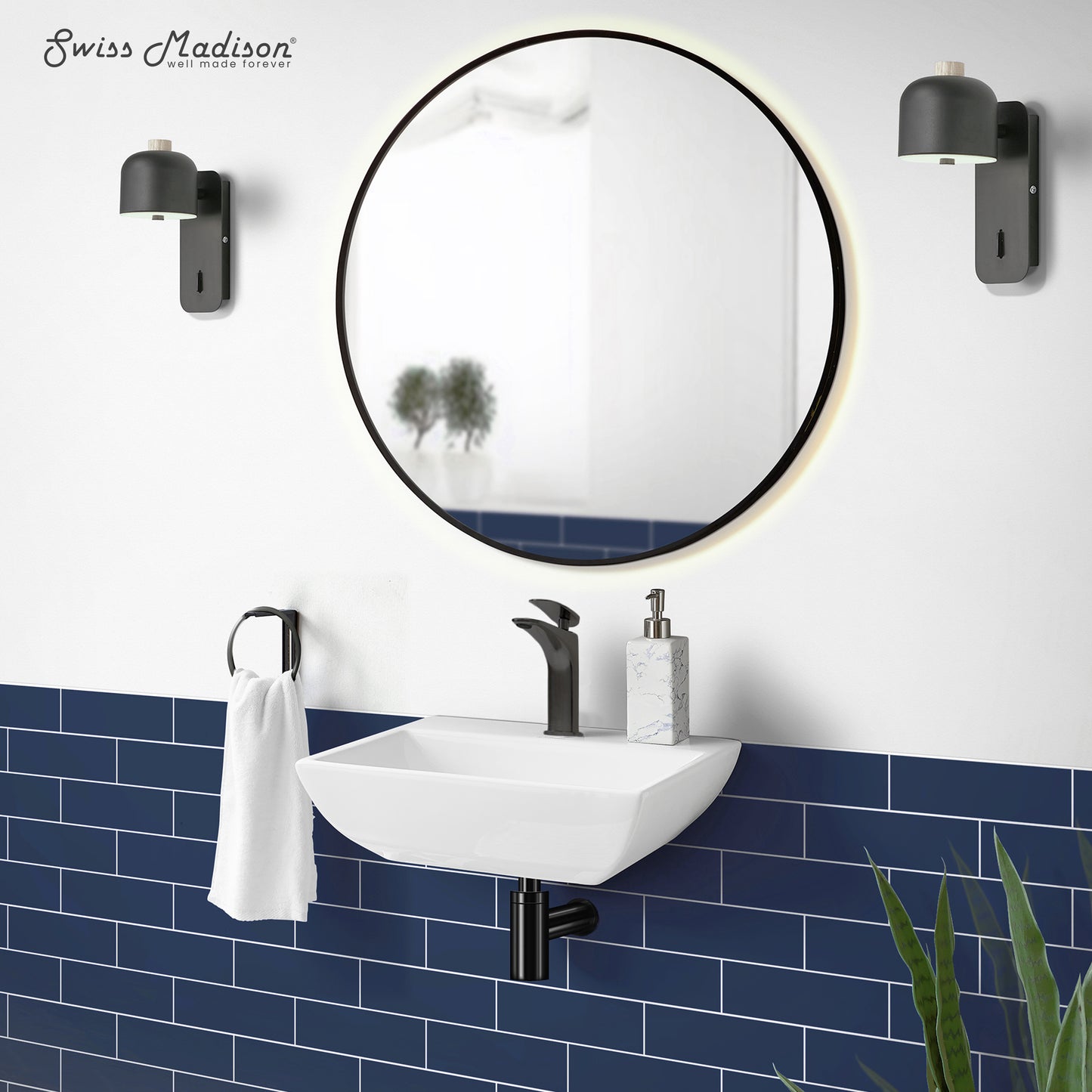 Swiss Madison, Sublime Compact Ceramic Wall Hung Sink