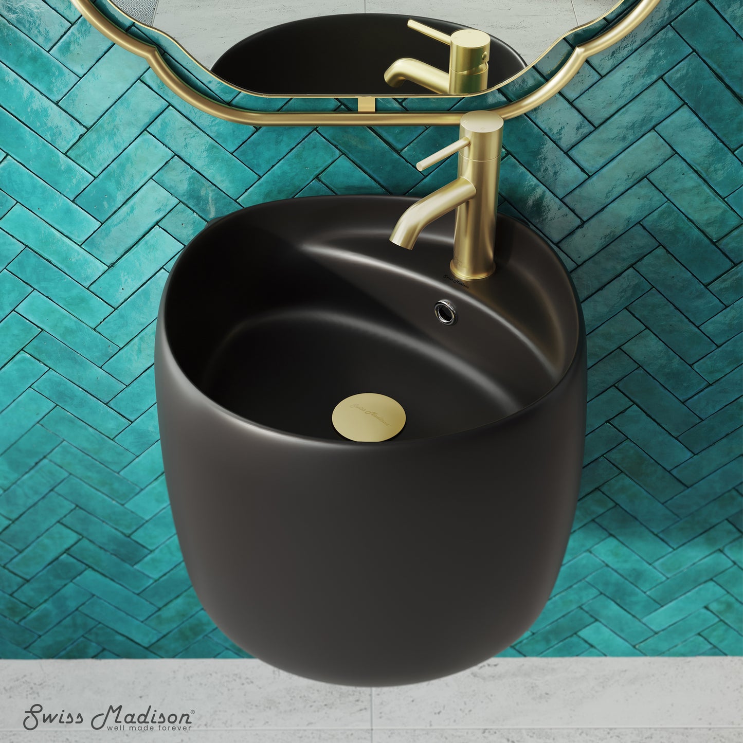Swiss Madison, Ivy Wall-Mount Sink in Matte Black