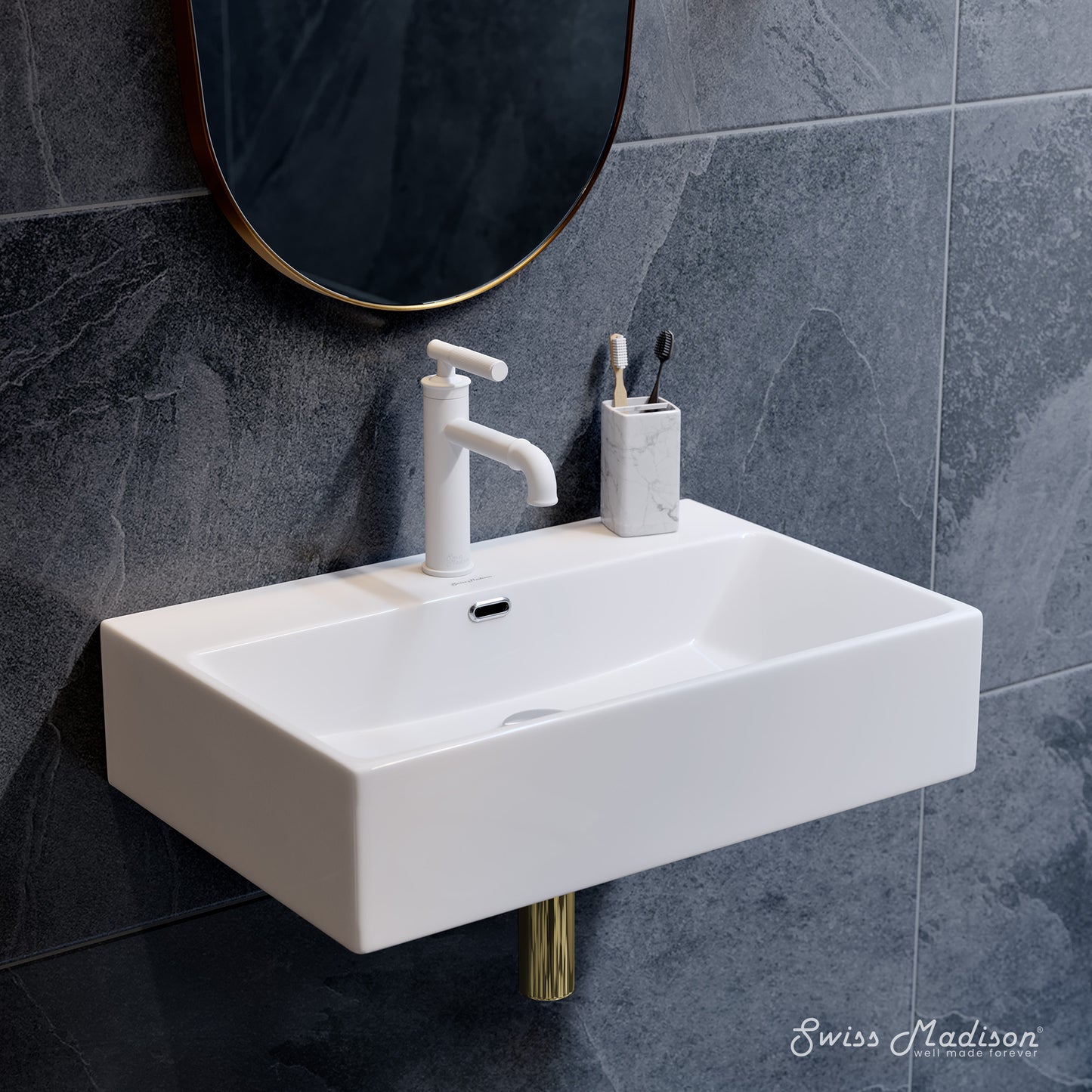 Swiss Madison, Claire 24" Rectangle Wall-Mount Bathroom Sink