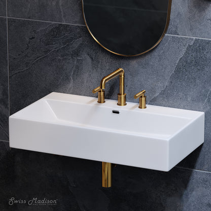 Swiss Madison, Claire 30" Rectangle Wall-Mount Bathroom Sink with 8" Widespread Holes