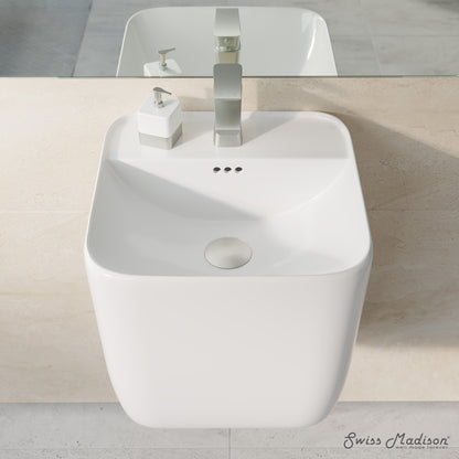 Swiss Madison, Carre 17.5" Wall-Mount Bathroom Sink