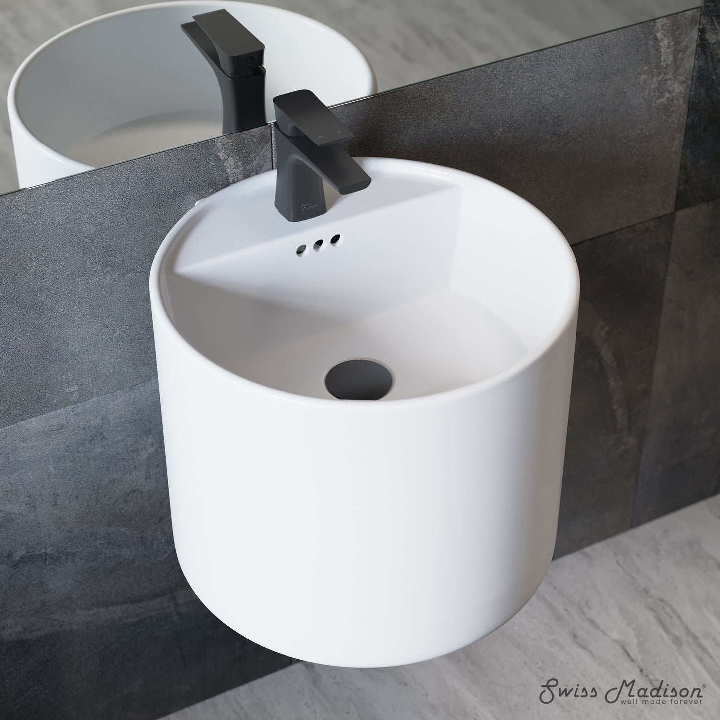 Swiss Madison, Monaco 18" Round Wall-Mount Bathroom Sink