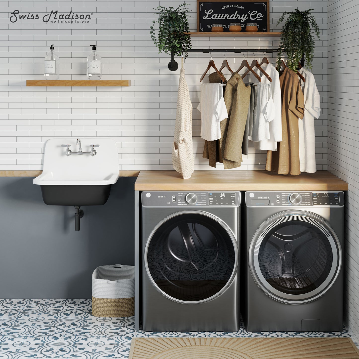 Swiss Madison, Loire 22" Wall Hung Cast Iron Bathroom Sink