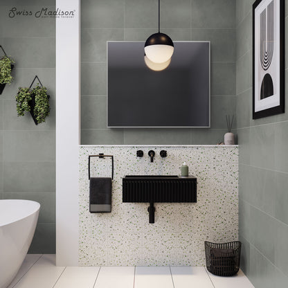 Swiss Madison, Delice 24" Rectangle Wall-Mount Bathroom Sink in Matte Black
