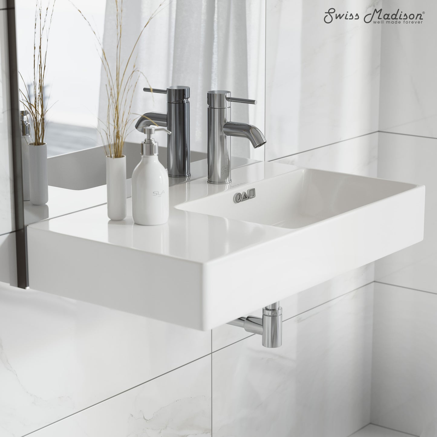 Swiss Madison, St. Tropez 30" Rectangle Wall-Mounted Sink with Right Side Faucet Mount