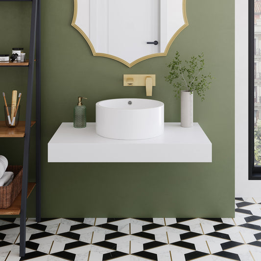 Swiss Madison, Monaco 36" Floating Bathroom Shelf in Glossy White (SM-VS252)