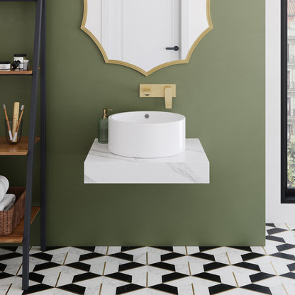 Swiss Madison, Monaco 24" Floating Bathroom Shelf in White Marble(SM-VS252)