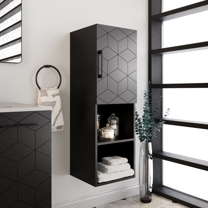Swiss Madison, Annecy 15" W x 46" H x 12" D  Linen Cabinet in Phantom Black