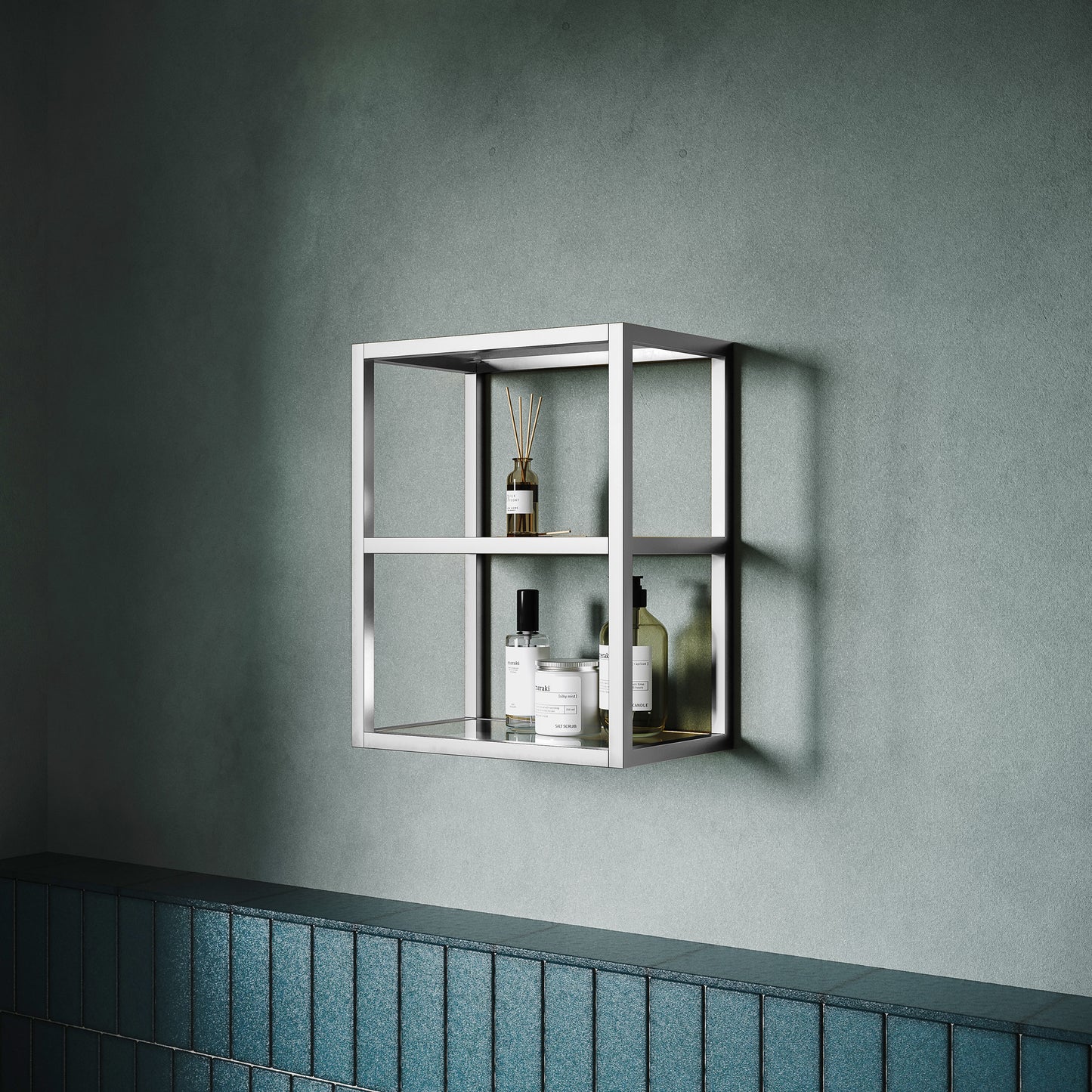 Swiss Madison, Pierre 16"x20"x10" Wall-Mounted Linen Cabinet in Chrome