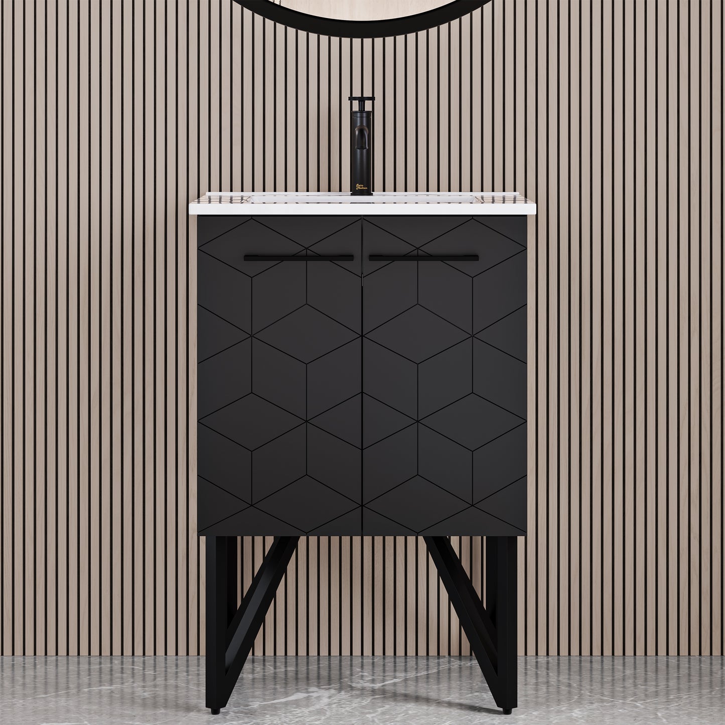 Swiss Madison, Annecy 24" Freestanding Bathroom Vanity in Phantom Black with Sink Top