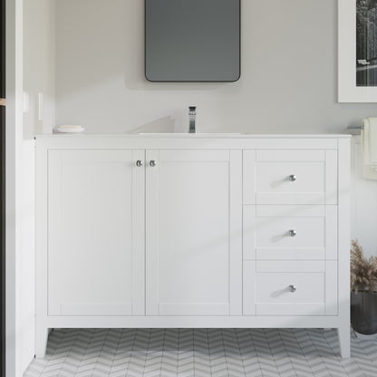 Swiss Madison, Cannes 48 Single, Two Doors, Three Drawers, Bathroom Vanity