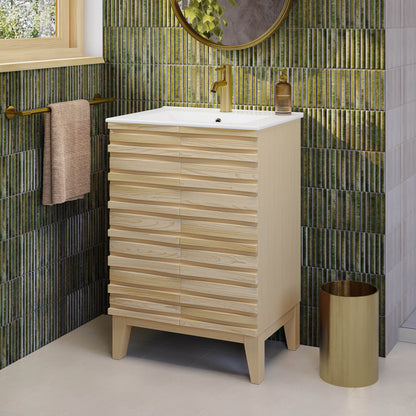 Swiss Madison, Cascade 24" Bathroom Vanity in Natural Oak
