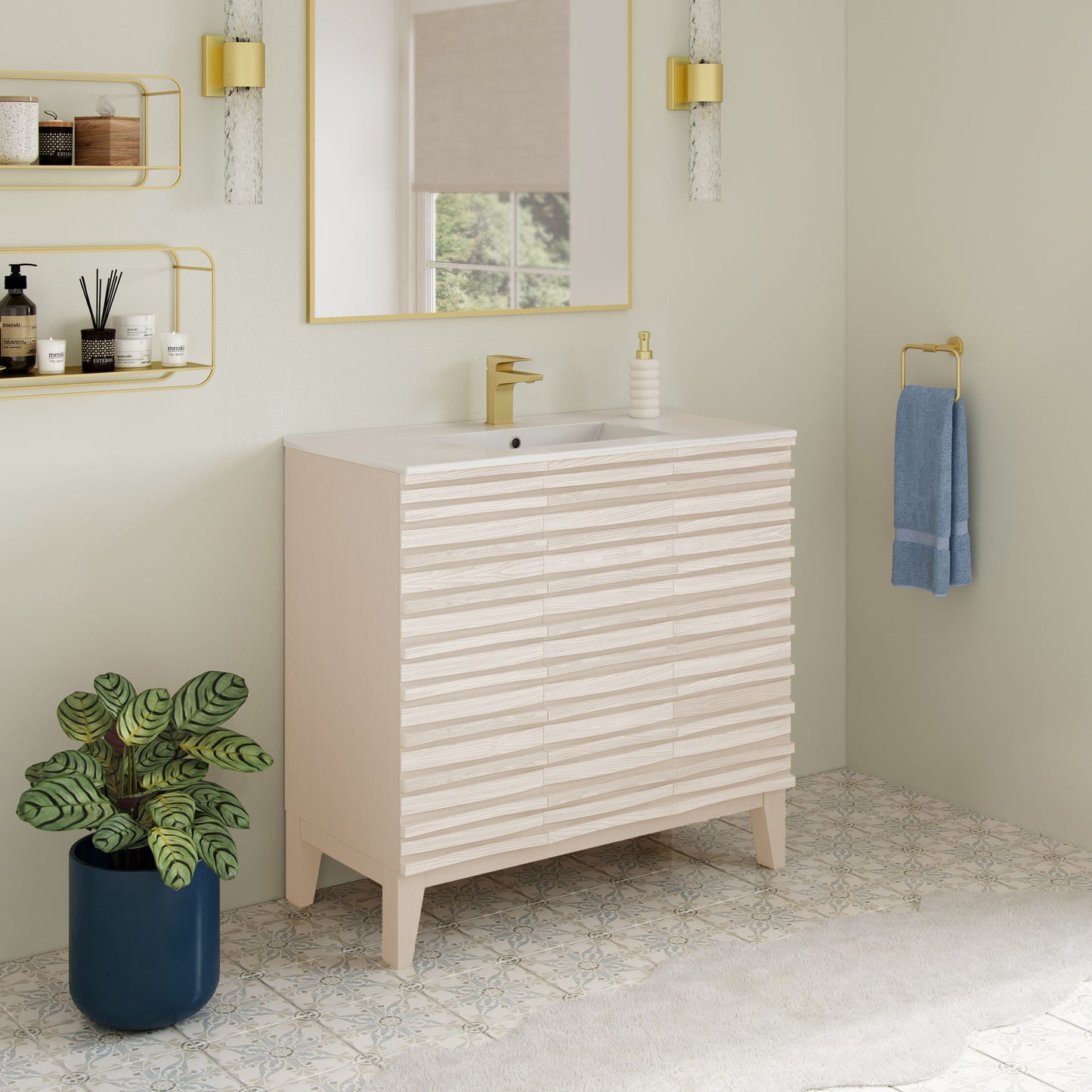 Swiss Madison, Cascade 36'' Bathroom Vanity in White