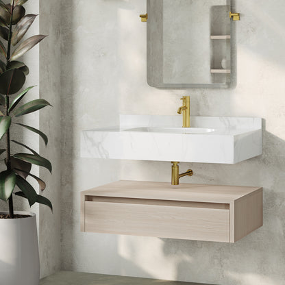 Swiss Madison Avancer 36-inch wall-mount bathroom vanity in White Oak — view 6