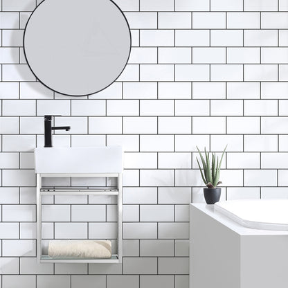 Swiss Madison, Pierre 19.5 Single, Open Shelf, Chrome Metal Frame Bathroom Vanity