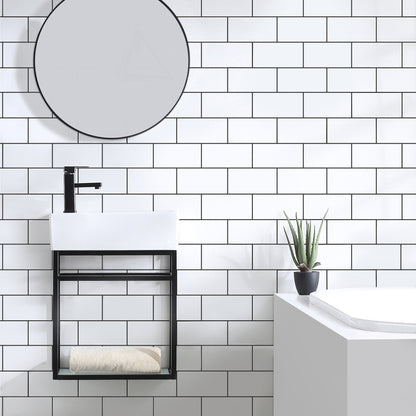 Swiss Madison, Pierre 19.5 Single, Metal Frame, Open Shelf, Bathroom Vanity