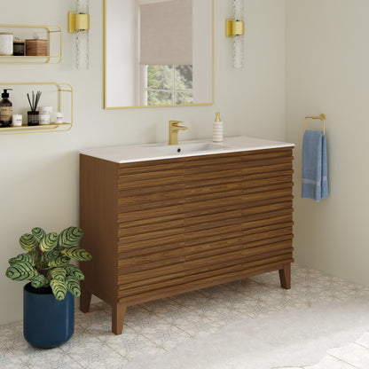 Swiss Madison Cascade 48-inch bathroom vanity in Brown Oak — view 5
