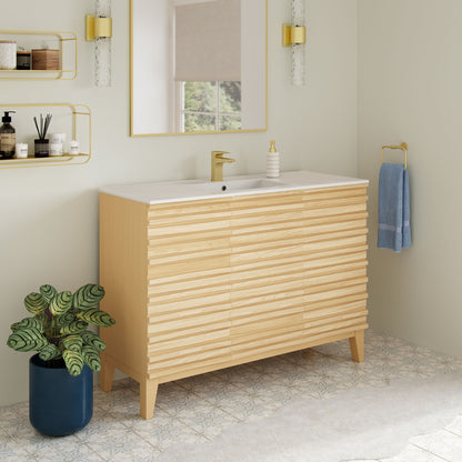 Swiss Madison, Cascade 48'' Bathroom Vanity in Natural Oak