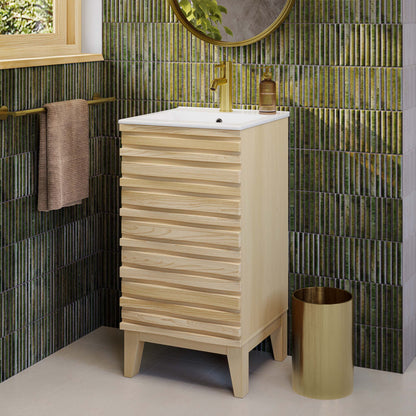 Swiss Madison, Cascade 18" Bathroom Vanity in Natural Oak
