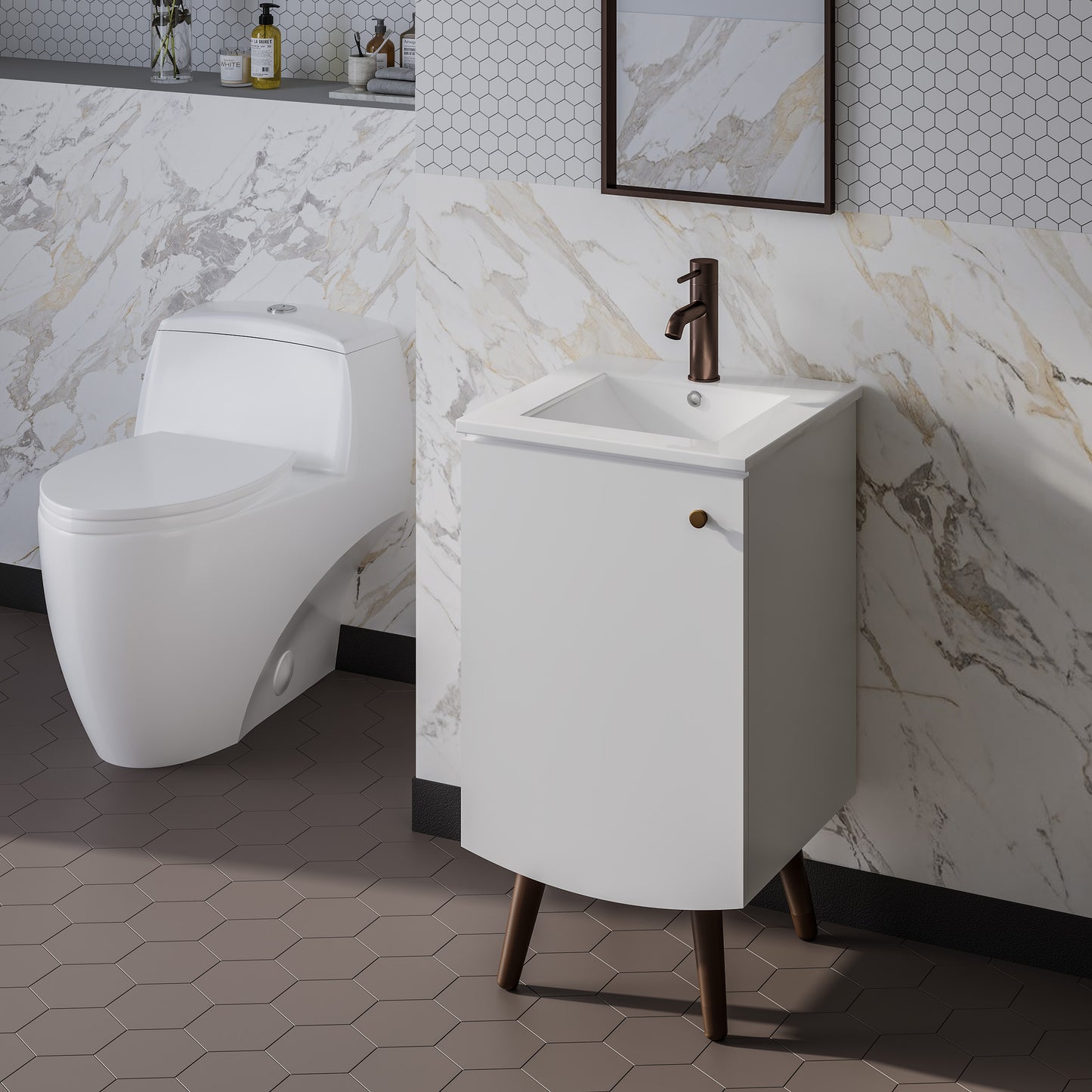 Swiss Madison, Manoir 18" Bathroom Vanity in White
