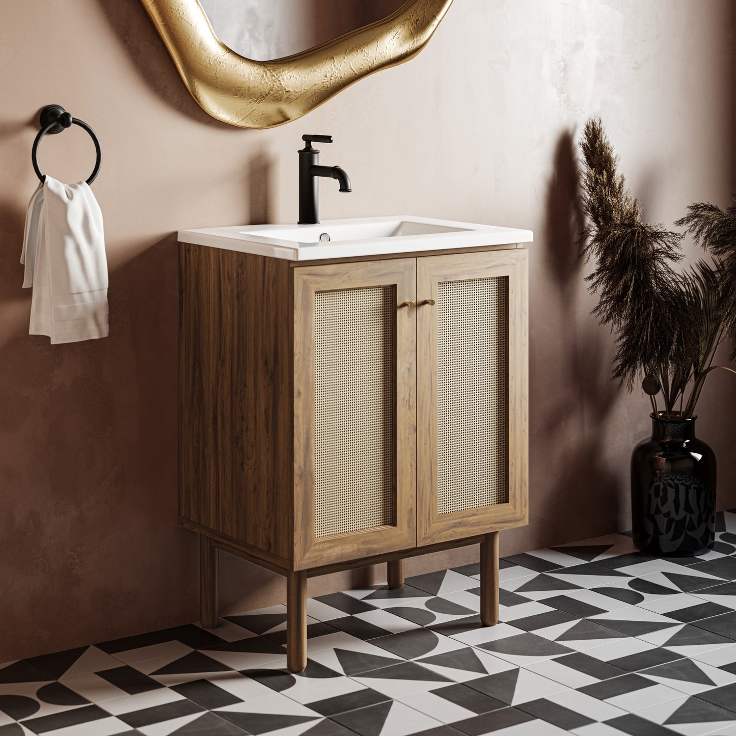 Swiss Madison, Classe 24" Freestanding Bathroom Vanity in Golden Oak with Sink Top