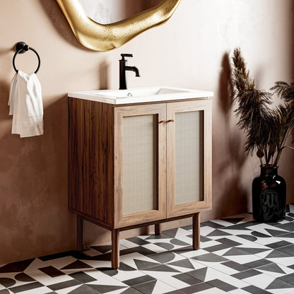 Swiss Madison, Classe 30" Freestanding Bathroom Vanity in Golden Oak with Sink Top