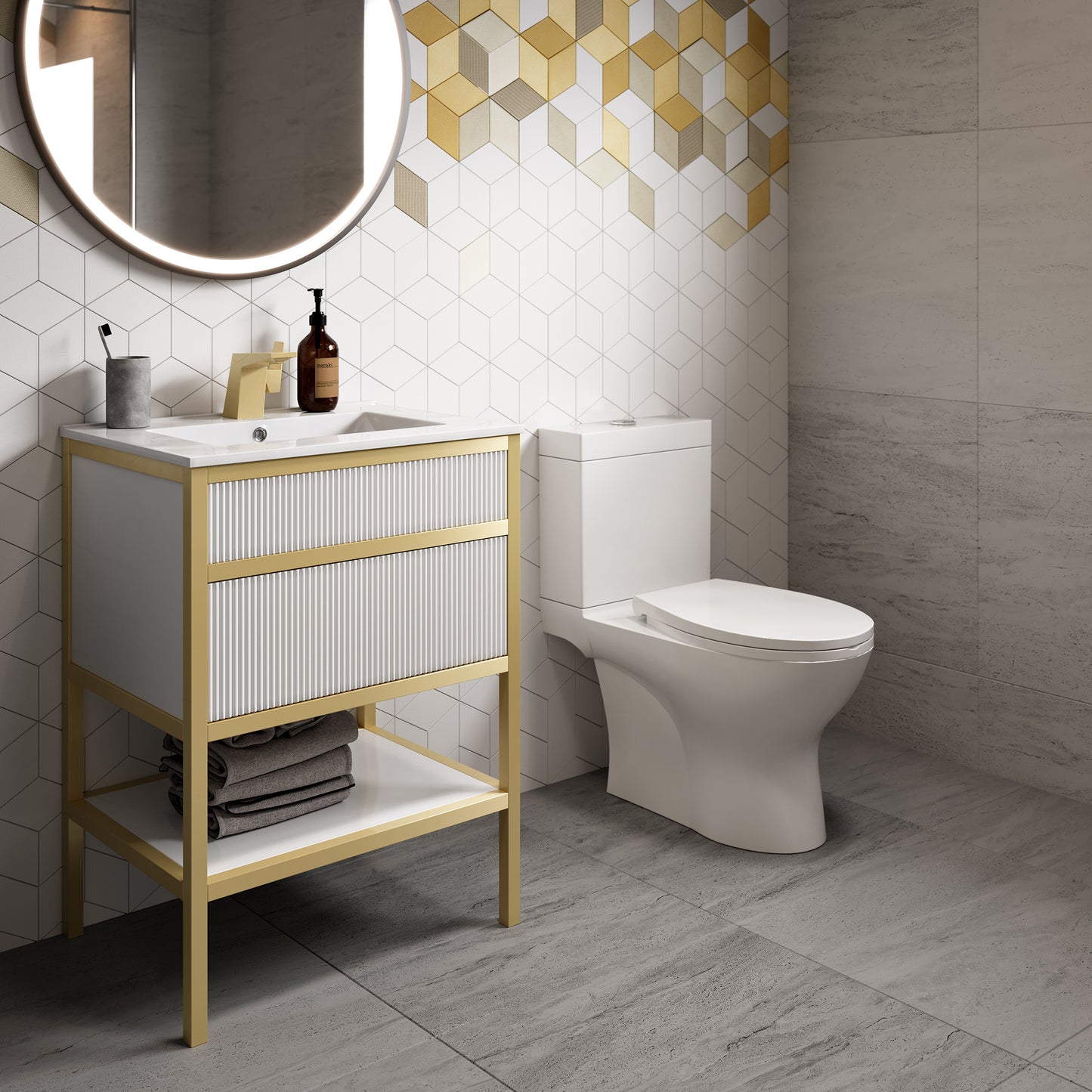 Swiss Madison, Cache 24" Freestanding Bathroom Vanity in White with Sink Top