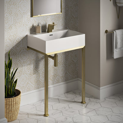 Swiss Madison, Concorde 24" Rectangle Console Sink with Brushed Gold Legs
