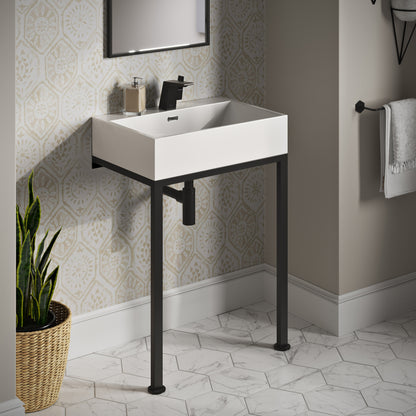 Swiss Madison, Concorde 24" Rectangle Console Sink with Matte Black Legs
