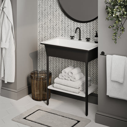Swiss Madison, Ivy 32" Solid Surface Console Sink in Matte Black